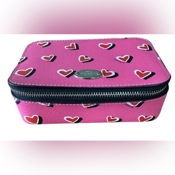 COACH Pink Heart Pattern Jewelry Travel
Case NWOT - Picture 6 of 9